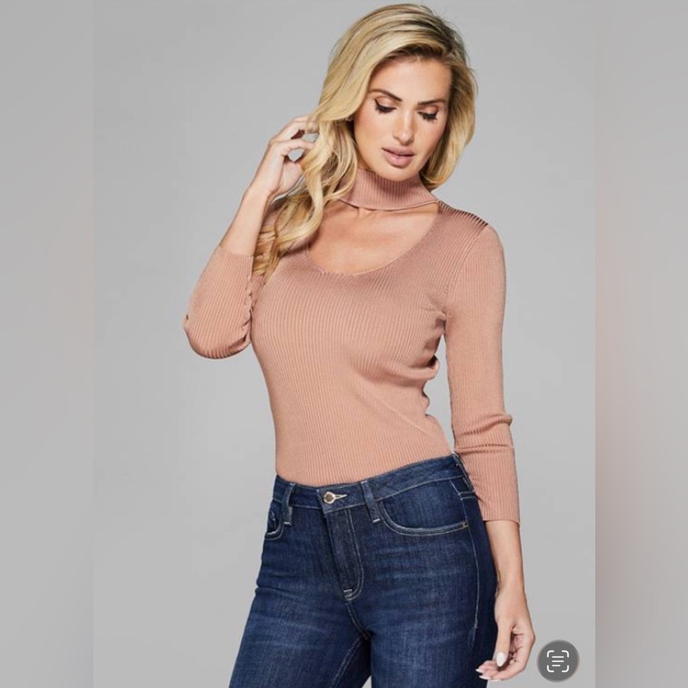 Marciano Women's Long Sleeve Choker Top - Pink